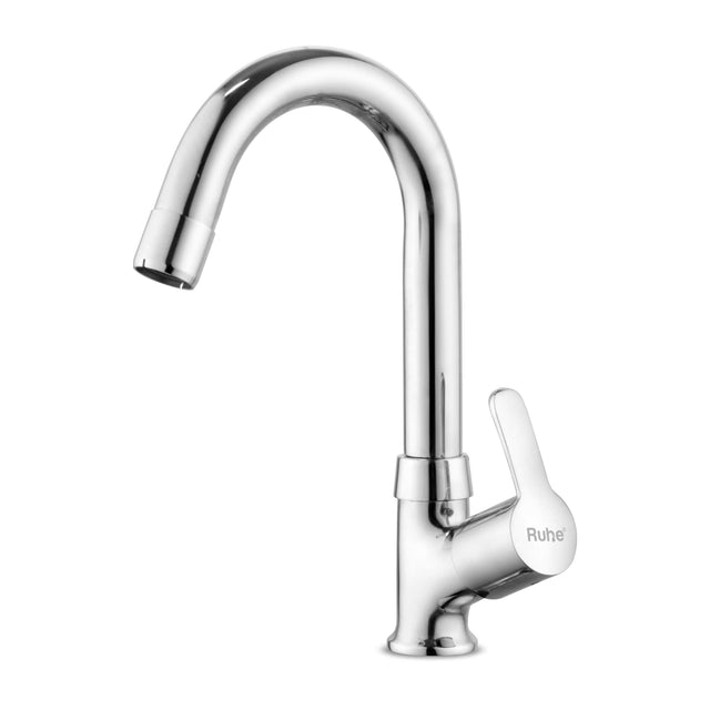Rica Swan Neck with Small (12 inches) Round Swivel Spout Brass Faucet