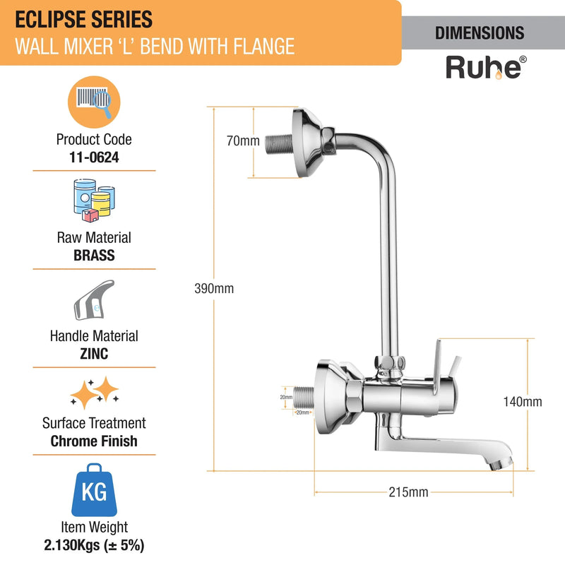 Eclipse Wall Mixer Tap with L Bend