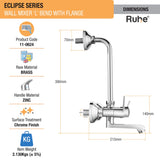 Eclipse Wall Mixer Brass Faucet with L Bend dimensions and size