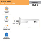 Eclipse BathTub Plain Spout Brass Faucet dimensions and size