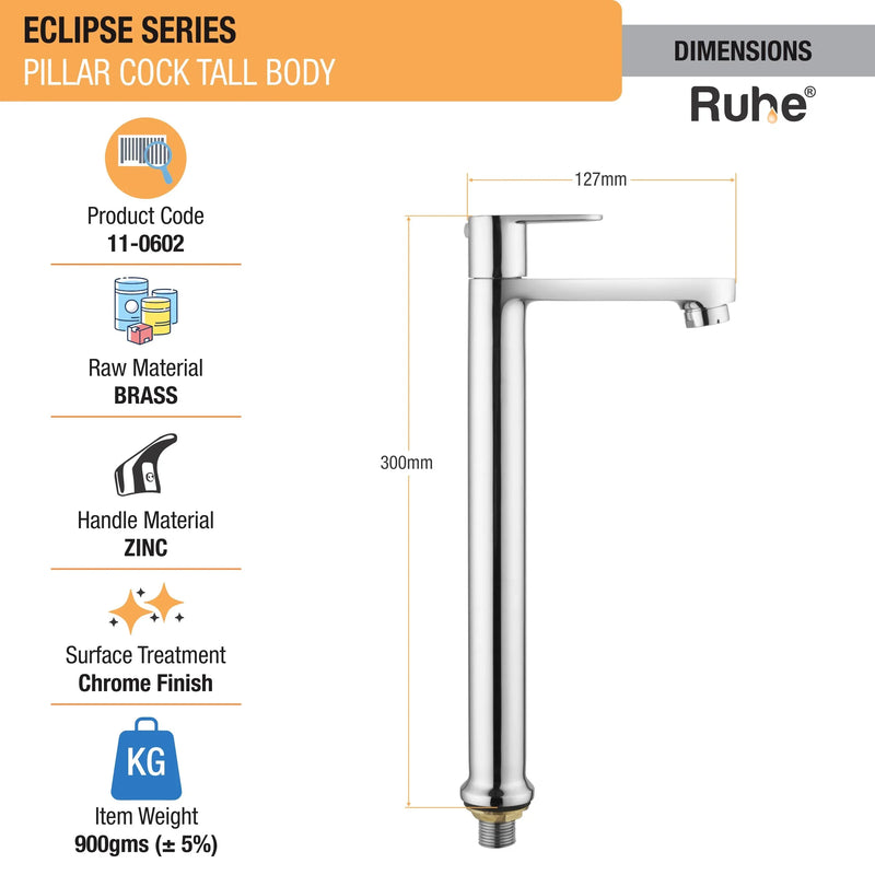 Eclipse Tall Body Wash Basin Pillar Tap