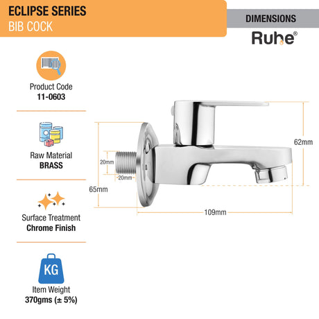 Eclipse Bib Tap Brass Faucet dimensions and size