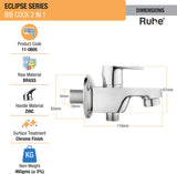 Eclipse Two Way Bib Tap Faucet dimensions and size