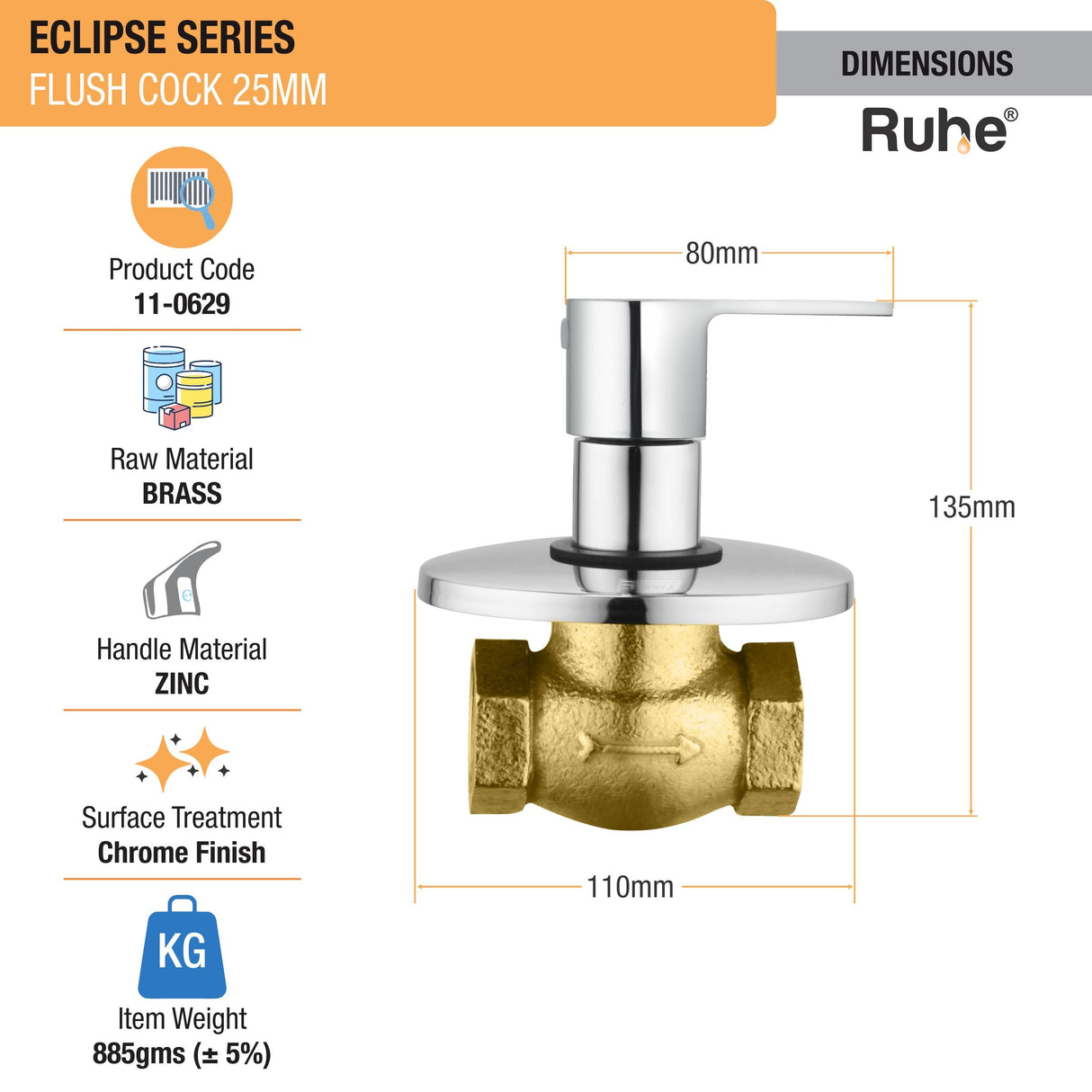 Eclipse Flush Valve (25mm) - by Ruhe®