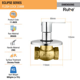 Eclipse Flush Valve Brass Faucet (25mm) dimensions and size