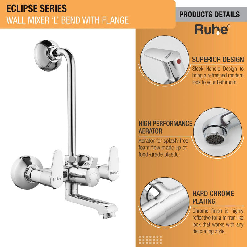 Eclipse Wall Mixer Tap with L Bend