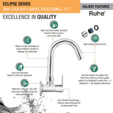 Eclipse Sink Tap With Small (12 inches) Round Swivel Spout Faucet features