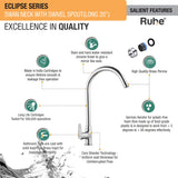 Eclipse Swan Neck with Large (20 inches) Round Swivel Spout Brass Faucet features