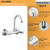 Vela Sink Mixer with Small (7 inches) Round Swivel Spout Faucet product details