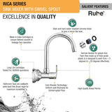Rica Sink Mixer with Small (12 inches) Round Swivel Spout Faucet features
