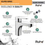 Eclipse Single Lever Basin Brass Mixer Faucet features