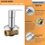 Eclipse Concealed Stop Valve Brass Faucet (15mm) product details