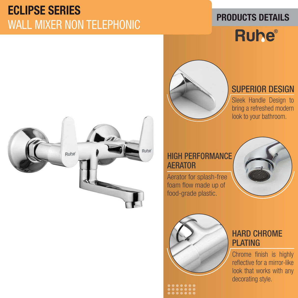 Eclipse Wall Mixer Tap - by Ruhe®