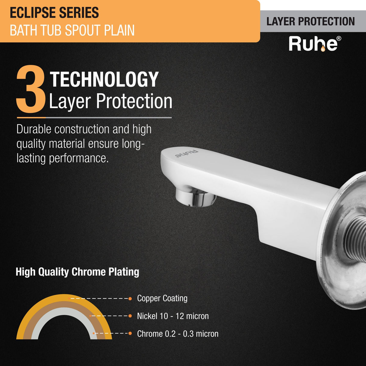 Eclipse Plain Bathtub Tap (Only Spout) - by Ruhe