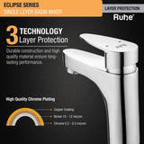 Eclipse Single Lever Basin Brass Mixer Faucet 3 layer protection