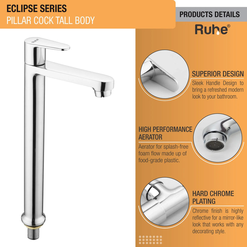 Eclipse Tall Body Wash Basin Pillar Tap