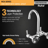 Rica Sink Mixer with Small (12 inches) Round Swivel Spout Faucet 3 layer protection