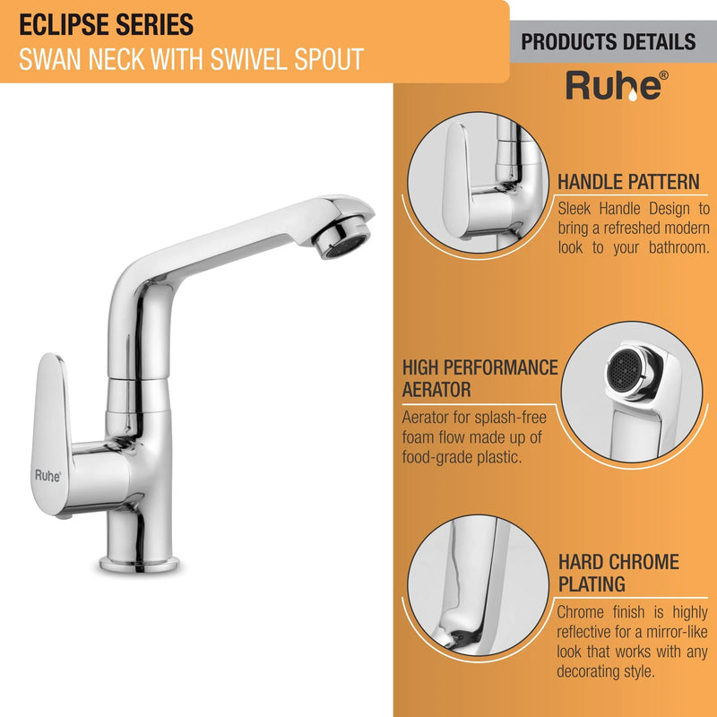 Eclipse Deck Mount Wash Basin Tap with Swivel Spout