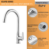 Eclipse Swan Neck with Medium (15 inches) Round Swivel Spout Brass Faucet product details
