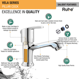 Vela Pillar Tap Brass Faucet features and benefits