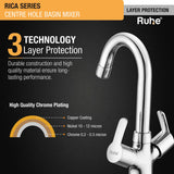 Rica Centre Hole Basin Mixer with Small (12 inches) Round Swivel Spout Faucet 3 layer protection