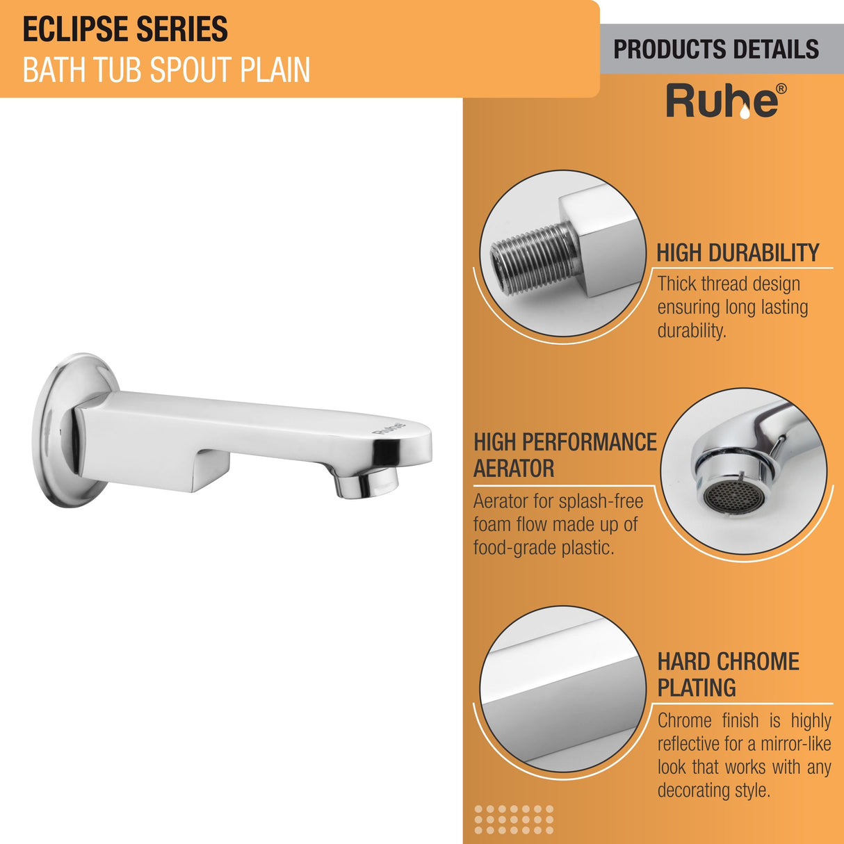 Eclipse Plain Bathtub Tap (Only Spout) - by Ruhe