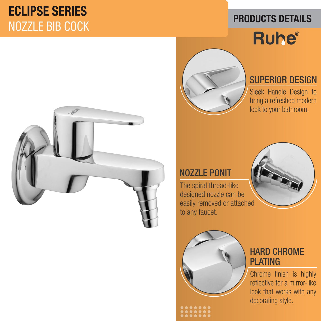 Eclipse Nozzle Bib Tap Brass Faucet product details