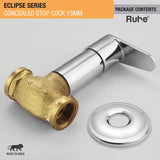 Eclipse Concealed Stop Valve Brass Faucet (15mm) package content