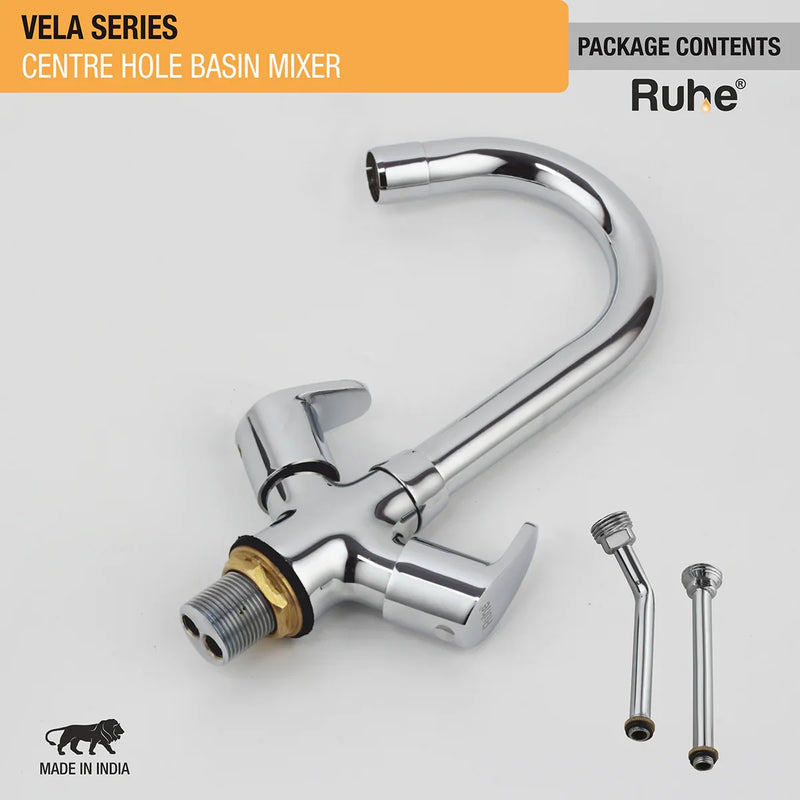 Vela Deck Mount Wash Basin Mixer Tap with Swivel Spout