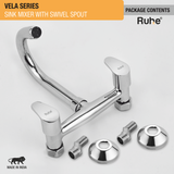Vela Sink Mixer with Small (7 inches) Round Swivel Spout Faucet package content