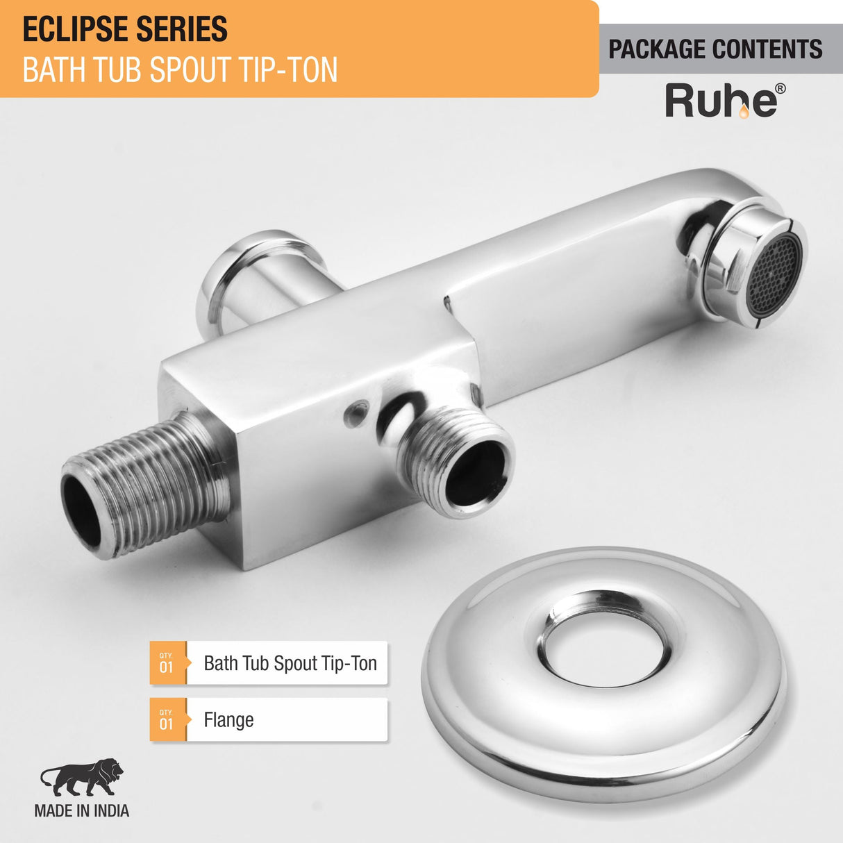 Eclipse Bathtub Tap with Tip-Ton Button (Only Spout) - by Ruhe