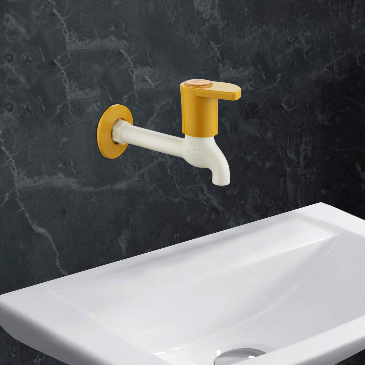 Gold Curve Bib Tap Long Body PTMT Faucet - by Ruhe®