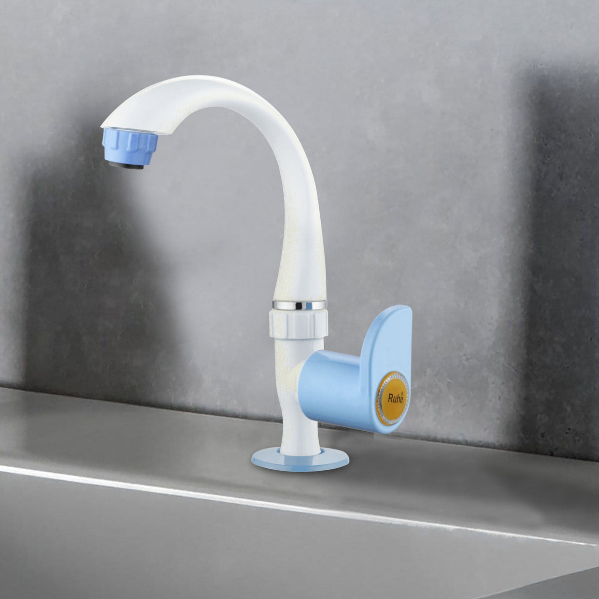 Indigo Curve PTMT Swan Neck with Swivel Spout Faucet - by Ruhe®