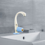 Indigo Round PTMT Swan Neck with Swivel Spout Faucet 5