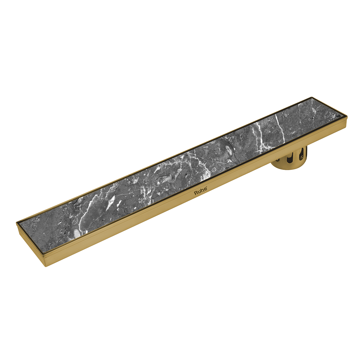 Tile Insert Shower Drain Channel (40 x 4 Inches) YELLOW GOLD PVD Coated - by Ruhe®