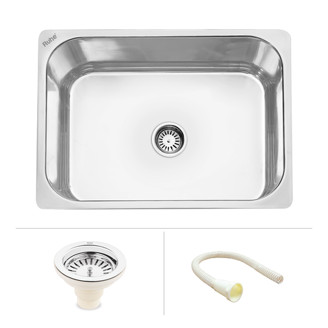 Square Single Bowl Kitchen Sink (26 x 20 x 9 inches)