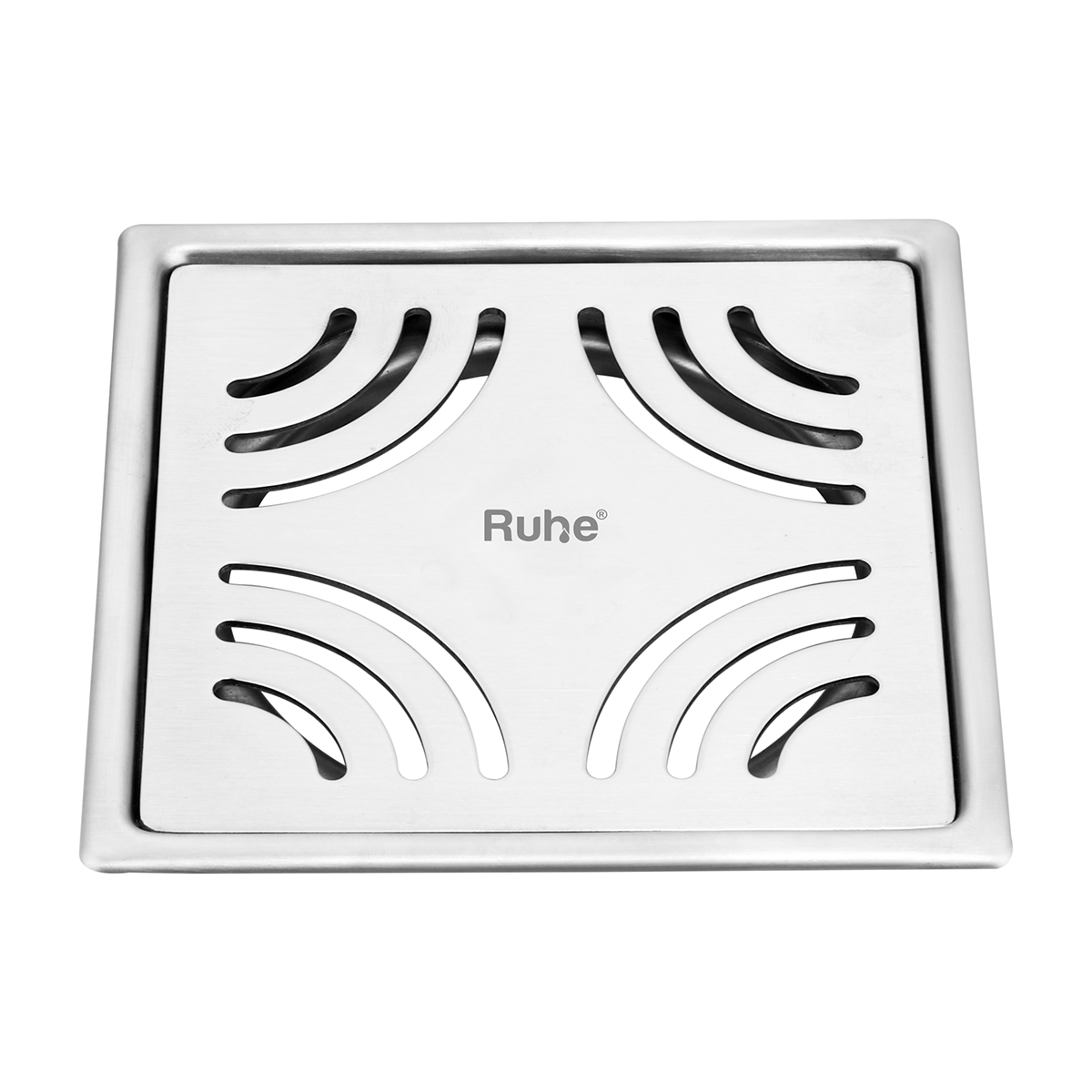 Emerald Square Flat Cut 304-Grade Floor Drain (5 x 5 Inches) - by Ruhe®