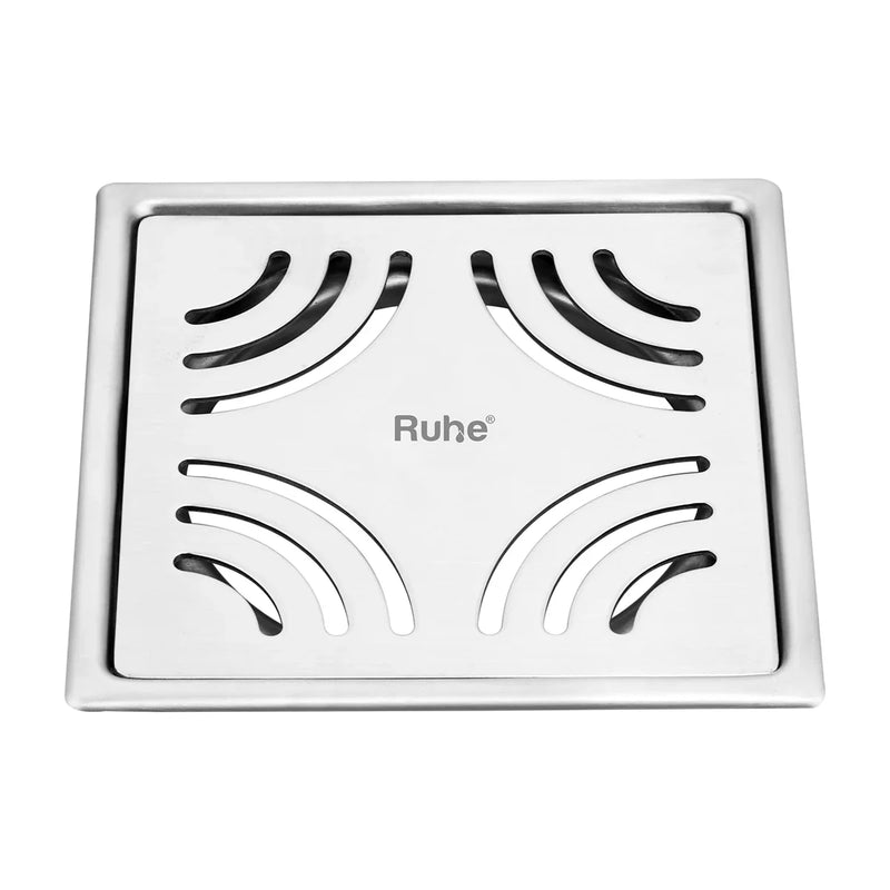 Emerald Square Flat Cut 304-Grade Floor Drain (5 x 5 Inches) - by Ruhe