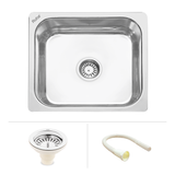 Square Single Bowl Kitchen Sink (16 x 14 x 6 inches)