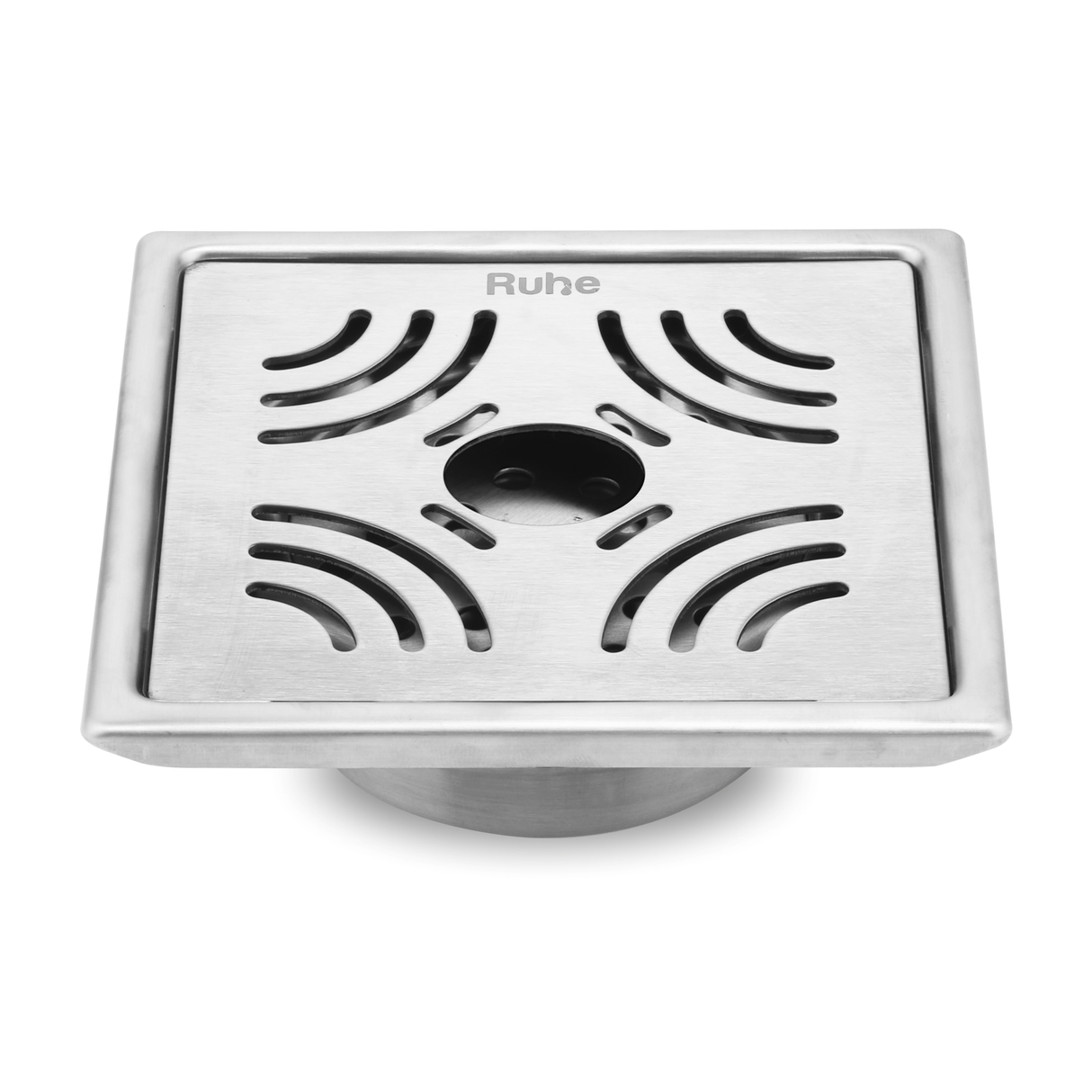 Emerald Square 304-Grade Floor Drain with Collar, Hole & Cockroach Trap (6 x 6 Inches) - by Ruhe