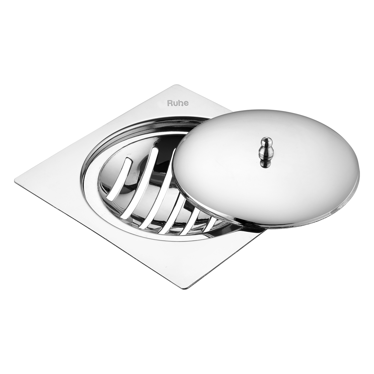 Saturn Classic Jali Square Flat Cut Floor Drain (5 x 5 Inches) with Lid - by Ruhe®