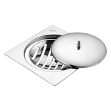 Saturn Classic Jali Square Flat Cut Floor Drain (5 x 5 Inches) with Lid