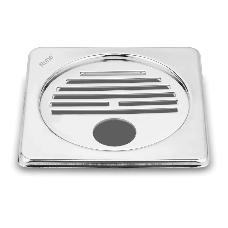 Classic Neon with Collar Square Floor Drain (5 x 5 Inches) with Hole - by Ruhe