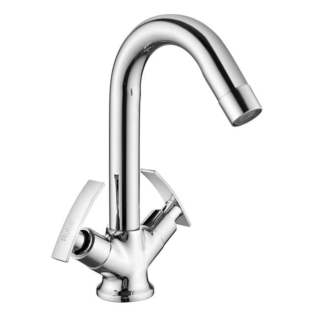 Clarion Centre Hole Basin Mixer with Small (12 inches) Round Swivel Spout Faucet