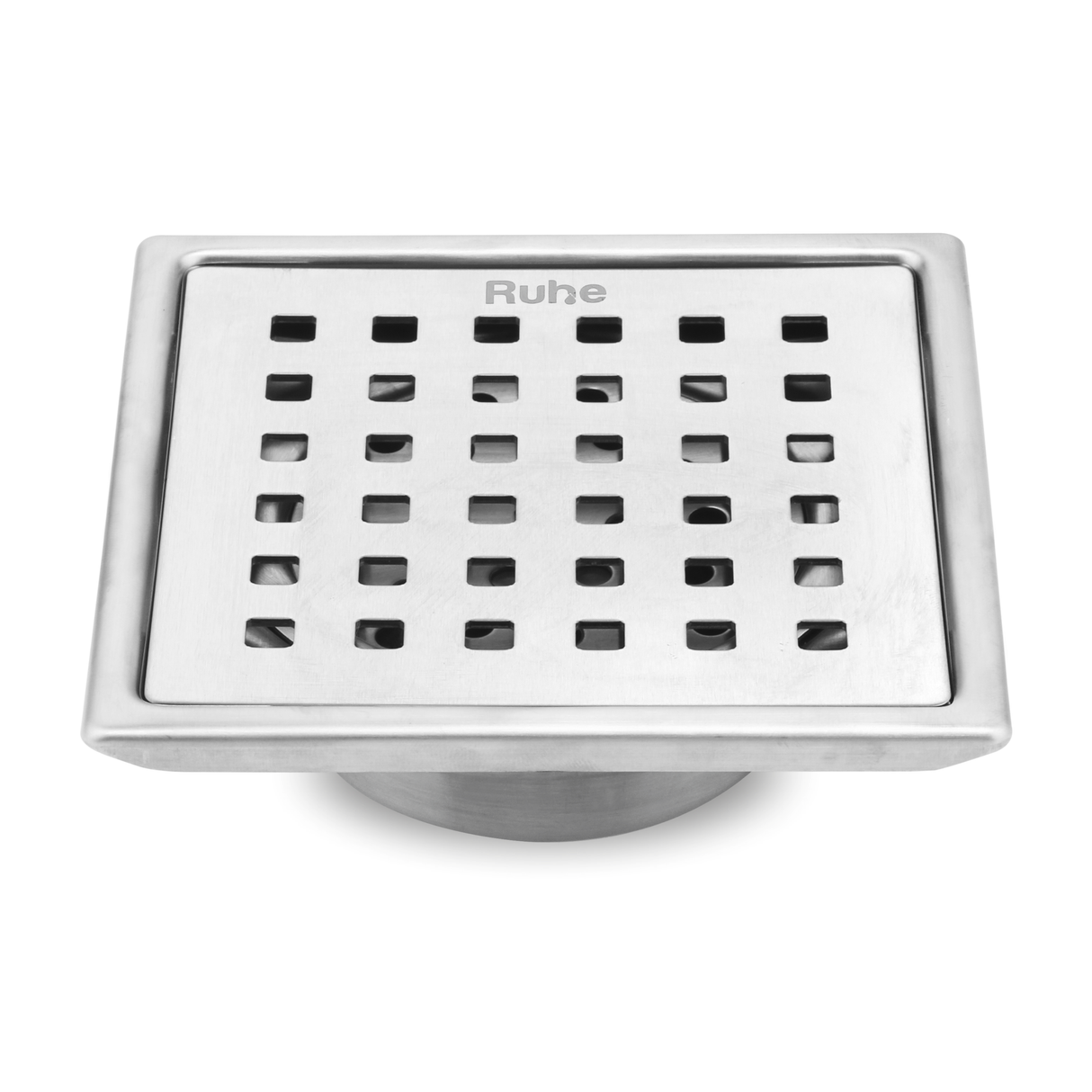 Pearl Square 304-Grade Floor Drain with Collar & Cockroach Trap (6 x 6 Inches) - by Ruhe