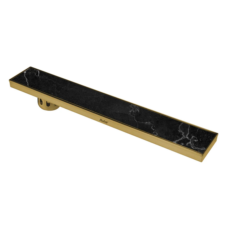 Tile Insert Shower Drain Channel (40 x 5 Inches) YELLOW GOLD PVD Coated - by Ruhe