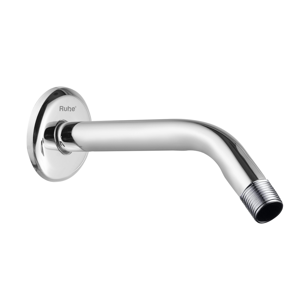 Round Half Bend Shower Arm (12 Inches) with Flange - by Ruhe