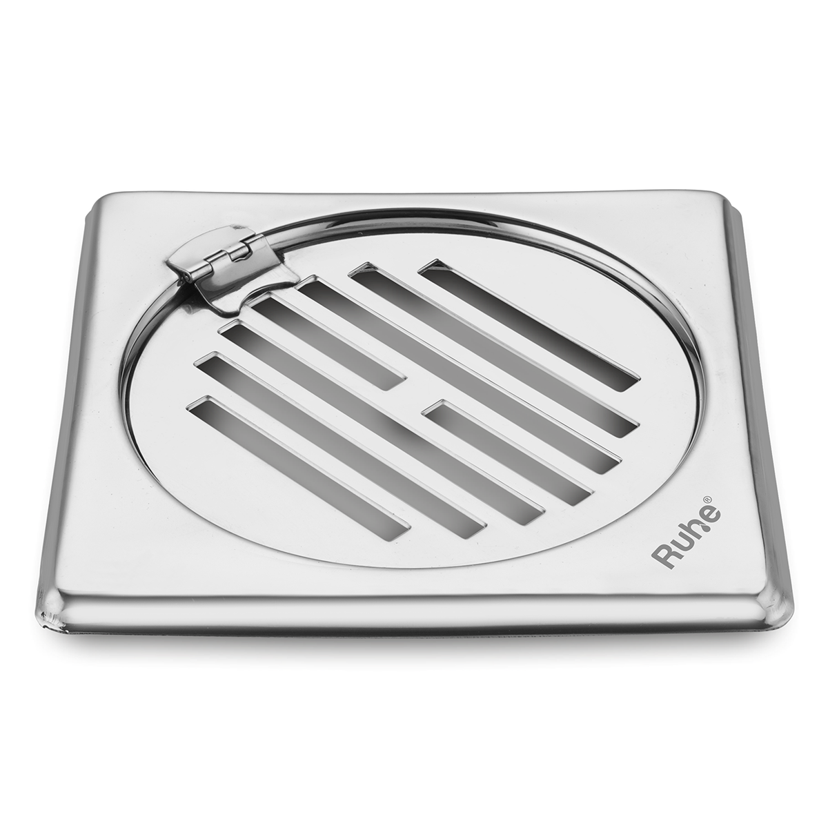 Classic Neon Floor Drain (5 x 5 inches) with Hinged Grating Top - by Ruhe ®