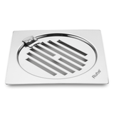 Classic Neon Square Flat Cut Floor Drain (6 x 6 inches) with Hinged Grating Top