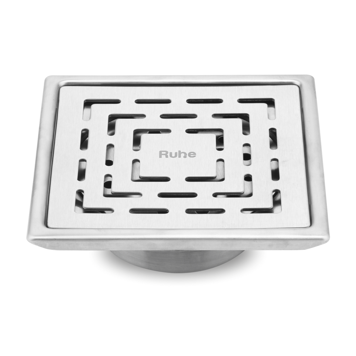 Sapphire Square 304-Grade Floor Drain with Collar & Cockroach Trap (6 x 6 Inches) - by Ruhe